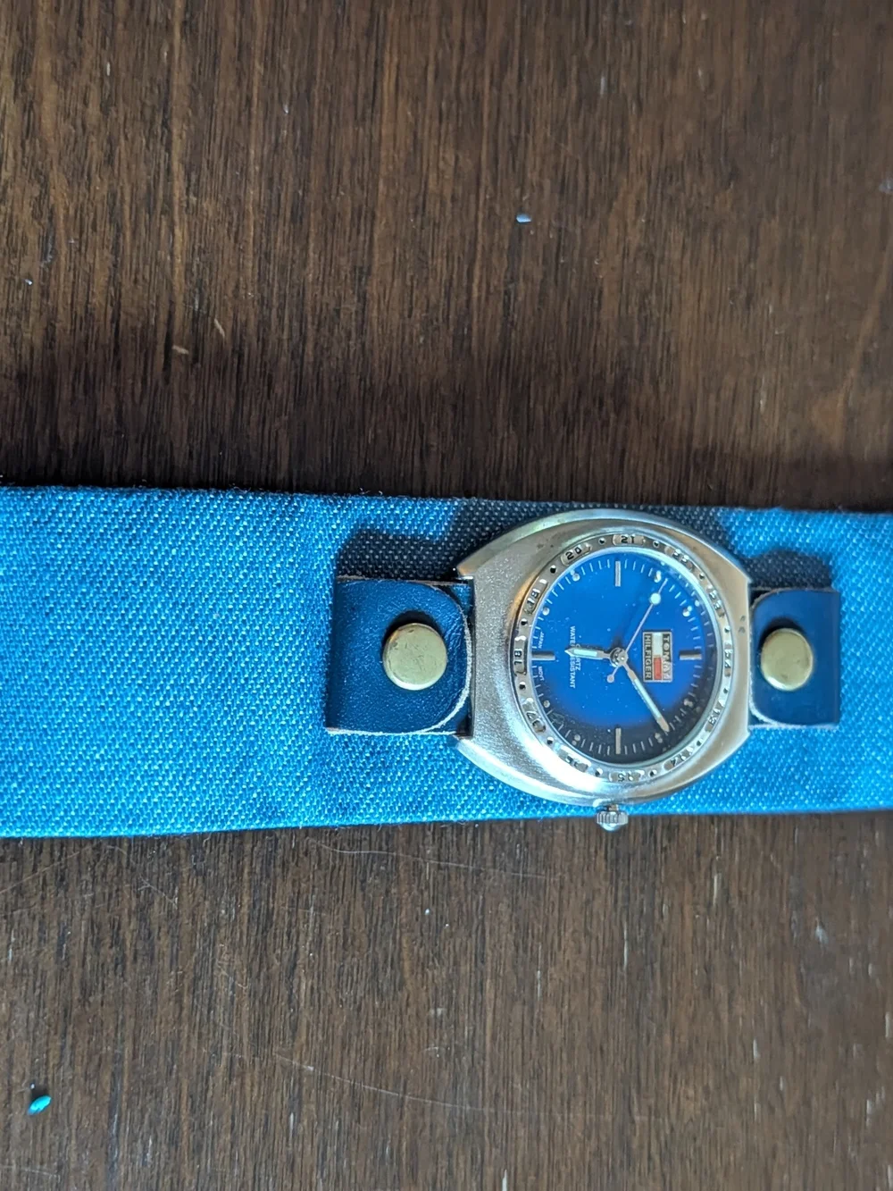 Tommy Hilfiger Blue Dial Watch with Blue Leather Strap
